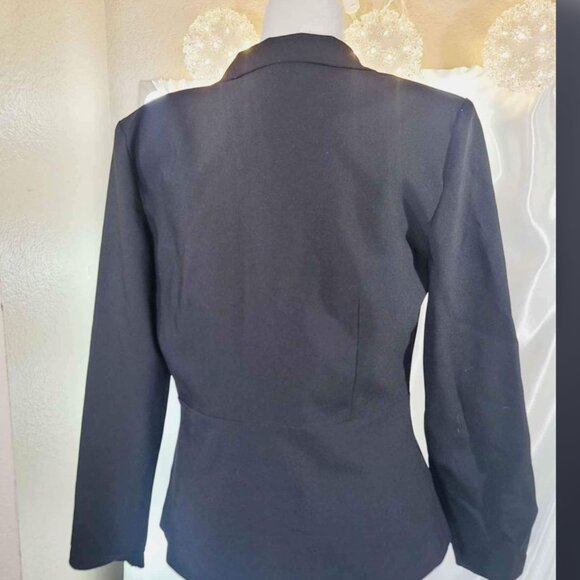 Amy Byer A. Byer Women's Long Sleeve Button Welt Jacket Blazer Black, Size M - Picture 3 of 6